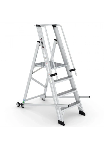 Çağsan Tekerlekli Profesyonel Alüminyum Katlanır Platformlu Merdiven 3+1 Basamaklı - VE3