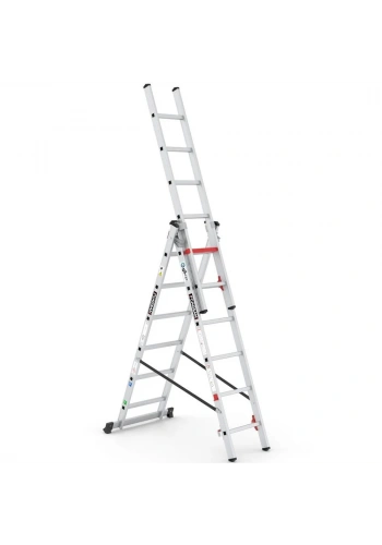 Çağsan Üç Parçalı Çok Amaçlı Alüminyum Merdiven 3x6 Basamaklı - TS6160