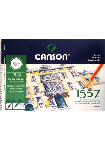 Canson 1557 Eskiz Çizim Defteri 35x50cm 180gr 15yp Spiralli