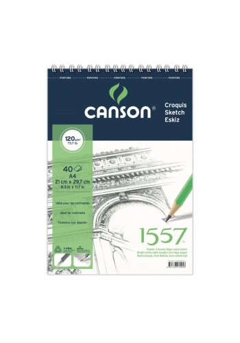 Canson 1557 Eskiz Çizim Defteri A4 120gr 40yp Spiralli