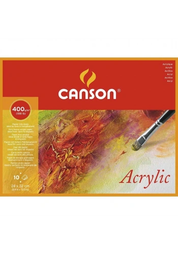 Canson Acrylic Blok Akrilik ve Sulu Boya Defteri Blok 400 gr. 24x32 cm. 10 yaprak