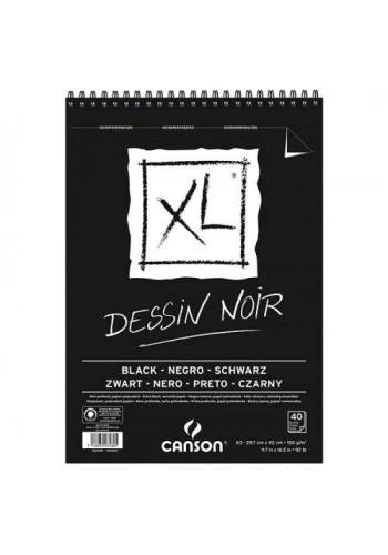 Canson Dessin Noir Siyah Eskiz Defter A3 150gr 40yp Spiralli
