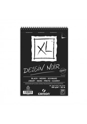 Canson Dessin Noir Siyah Eskiz Defter A5 150gr 20yp Spiralli