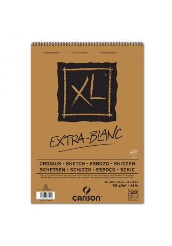 Canson Extra-Blanc Eskiz Çizim Defteri A3 90gr 120yp
