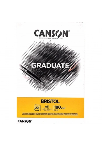 Canson Graduate Bristol Çizim Defteri A5 180gr 20yp