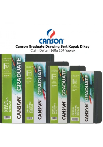 Canson Graduate Drawing Sert Kapak Dikey Çizim Defteri 160g 104 Yaprak