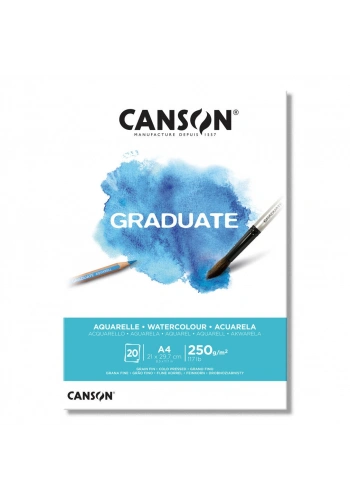 Canson Graduate Watercolour Sulu Boya Defteri Blok 250 gr. A4 20 yaprak