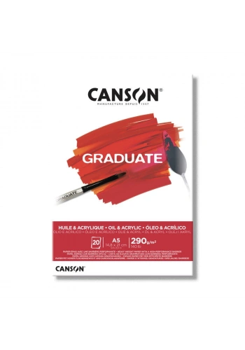 Canson Graduate Yağlı Boya ve Akrilik Boya Defteri Blok 290 gr. A5 20 yaprak