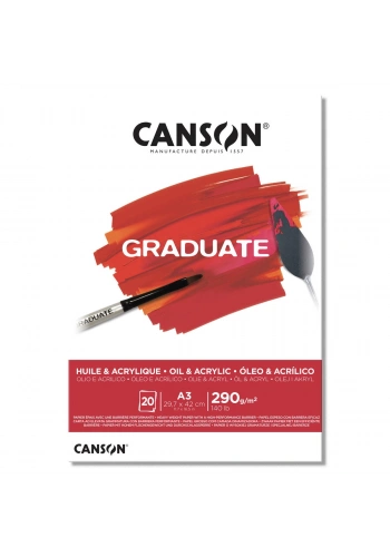Canson Graduate Yağlı Boya ve Akrilik Boya Defteri Blok 290 gr. A3 20 yaprak