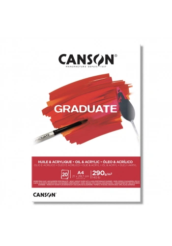 Canson Graduate Yağlı Boya ve Akrilik Boya Defteri Blok 290 gr. A4 20 yaprak