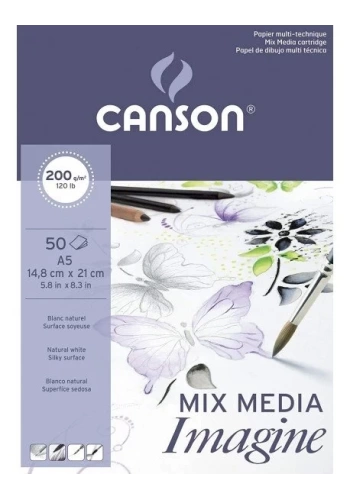 Canson Mix Media Çok Amaçlı Resim Defteri A5 200gr 50yp