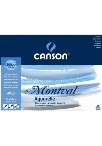 Canson Montval Maxi Pack Sulu Boya Defteri Blok 200 gr. 24x32 cm. 40 yaprak