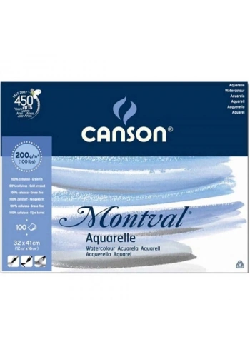 Canson Montval Maxi Pack Sulu Boya Defteri Blok 200 gr. 32x41 cm. 100 yaprak