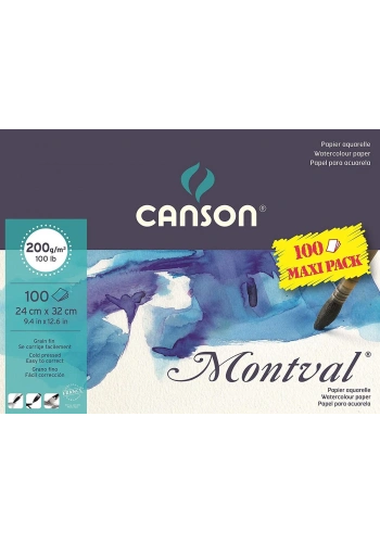 Canson Montval Maxi Pack Sulu Boya Defteri Blok 200 gr. 24x32 cm. 100 yaprak