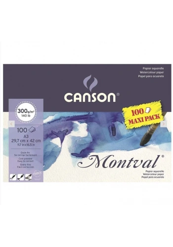 Canson Montval Maxi Pack Sulu Boya Defteri Blok 300 gr. 29x42 cm. 100 yaprak