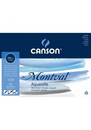 Canson Montval Sulu Boya Defteri Blok 300 gr. A3 12 yaprak