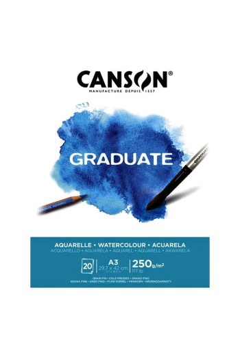 Canson Sulu Boya Bloğu Graduate 20 Syf A3 250 GR