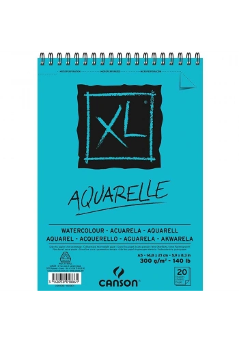 Canson XL Aquarelle Spiralli Sulu Boya Defteri Blok 300 gr. A5 20 Sayfa