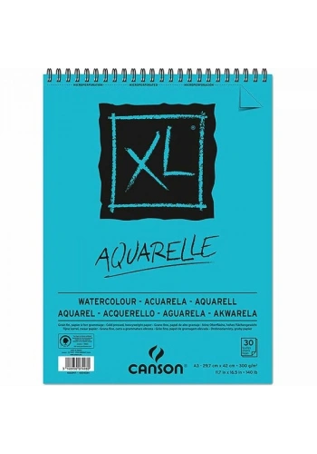 Canson XL Aquarelle Spiralli Sulu Boya Defteri Blok 300 gr. A3 30 Sayfa