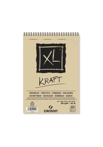 Canson XL Kraft Eskiz Defteri A5 90gr 40yp Spiralli