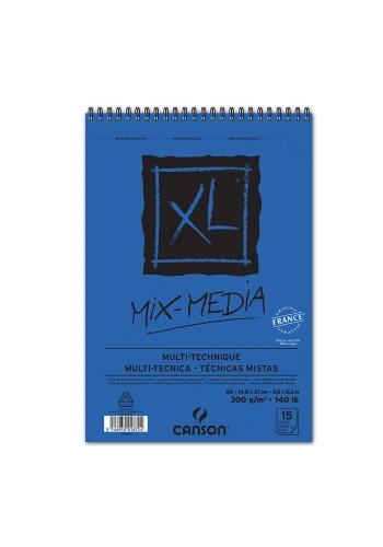 Canson XL Mix Media Spiralli Sulu Boya Defteri Blok 300 gr. A5 15 yaprak