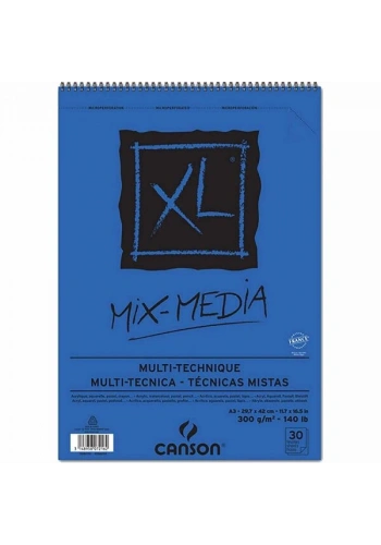 Canson XL Mix Media Spiralli Sulu Boya Defteri Blok 300 gr. A3 30 yaprak