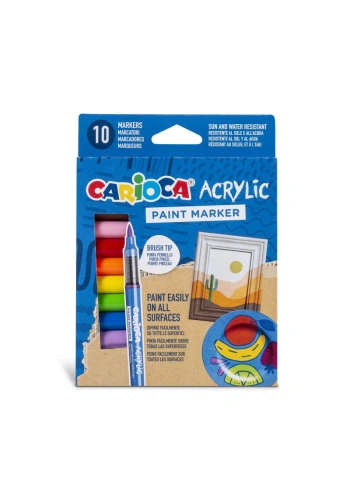 Carioca Akrilik Kalem Fırça Uçlu 10 Renk (45281)