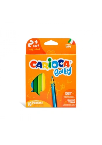 Carioca Baby Jumbo Üçgen Kuru Boya Kalemi 10 Renk 2+ Yaş