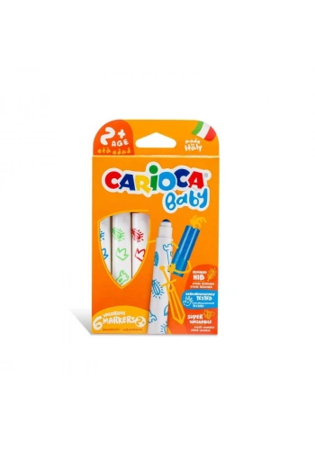 Carioca Baby Jumbo Yıkanabilir Keçeli Boya Kalemi 6 Renk 2+ Yaş