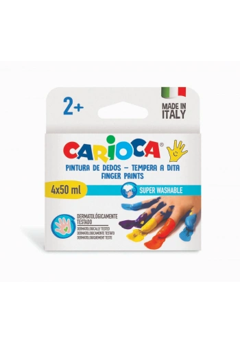 Carioca Baby Yıkanabilir Parmak Boyası 4 Renk x 50 ml. 2+ Yaş