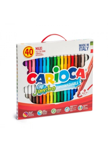 Carioca Jumbo Süper Yıkanabilir Kalın Keçeli Boya 40 Renk