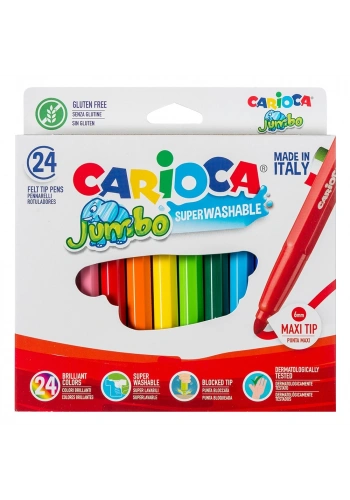 Carioca Keçeli Boya Kalemi Jumbo Süper Yıkanabilir 24 Lü 40570