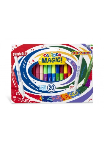 Carioca Magic Silinebilen ve Renk Değiştiren Sihirli Keçeli Boya Kalemi 20 Renk