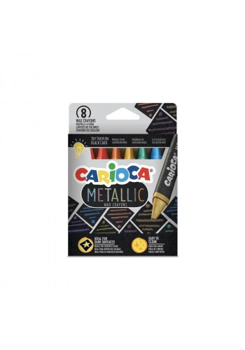 Carioca Metalik Wax Crayons Maxi Yıkanabilir Mum Boya 8 Renk