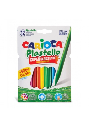 Carioca Plastello Elleri Kirletmeyen Yıkanabilir Mum Boya 12 Renk