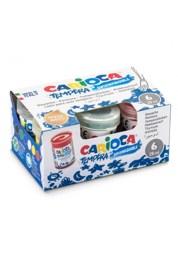 Carioca Sulu Boya Tempera Süper Yıkanabilir 6 Renk KO022