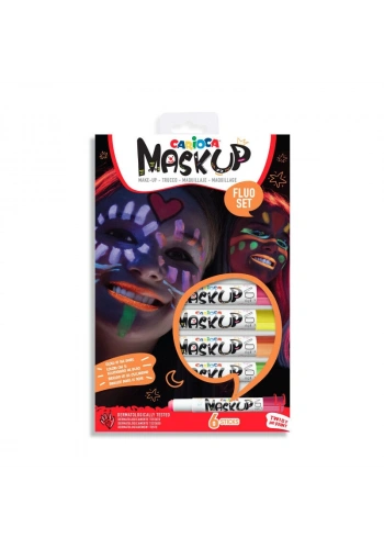 Carioca Yüz Boyası 6 gr. 6 Renk NEON (KARANLIKTA PARLAYAN)