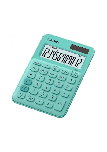 Casio Hesap Makinesi 12 Hane Ms-20uc-gn Renkli Masaüstü