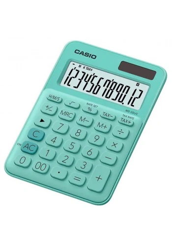 Casio Hesap Makinesi Masa Üstü 12 Hane Yeşil MS-20UC-GN