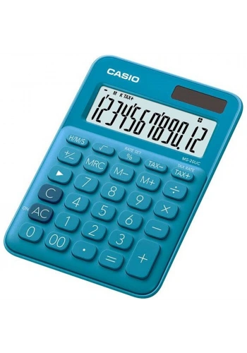 Casio Hesap Makinesi Masaüstü 12 Hane Mavi MS-20UC-BU