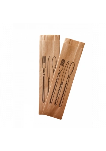 ÇATAL KAŞIK BASKILI ÇİZGİLİ ŞAMUA KESE KAĞIDI 7X28 CM - 10 KG