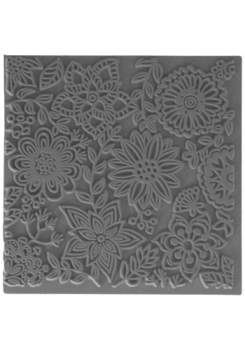 Cernit Texture Plate Silikon Polimer Kil Desen ve Doku Kalıbı 9x9 cm. BLOSSOMS
