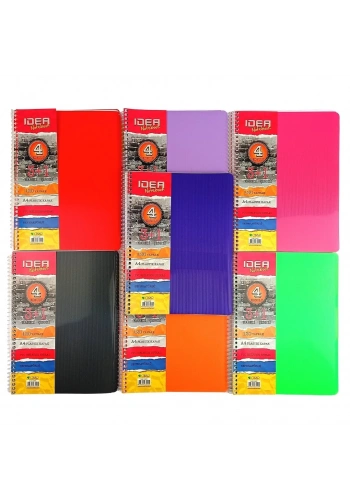 Çınar PP Kapak Spiralli Okul Defteri Idea 3+1 Separatörlü A4 120yp (3 Kareli ve 1 Çizgili)