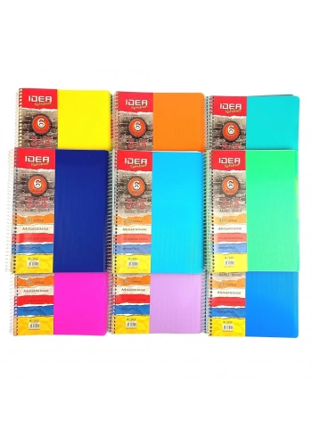 Çınar PP Kapak Spiralli Okul Defteri Idea 3+3 Separatörlü A4 125yp (3 Kareli ve 3 Çizgili)
