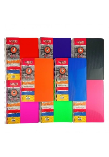 Çınar PP Kapak Spiralli Okul Defteri Idea 4+1 Separatörlü A4 150yp (4 Kareli ve 1 Çizgili)