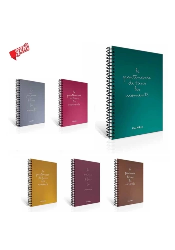 Çınar Sert Kapak Spiralli Defter Moments 120 YP 17x24 Çizgisiz 120/0 55113