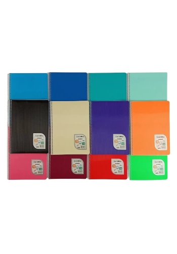 Çınar Uni Note PP Kapak Spiralli Okul Defteri Colormaxi 17x24cm 72yp Çizgili