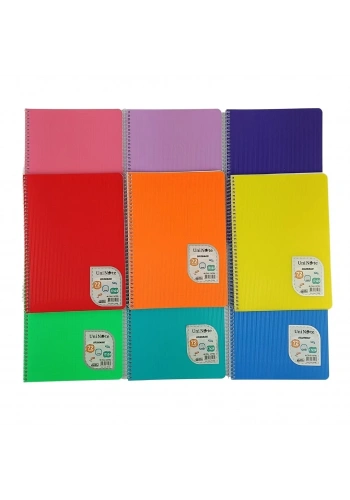 Çınar Uni Note PP Kapak Spiralli Okul Defteri Colormaxi 17x24cm 72yp Kareli