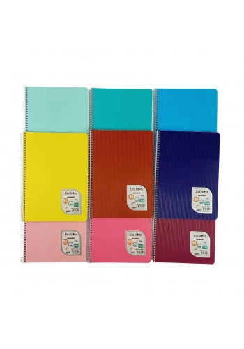 Çınar Uni Note PP Kapak Spiralli Okul Defteri Colormaxi 17x24cm 96yp Kareli