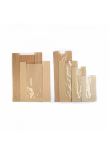 ÇİZGİLİ PENCERELİ ŞAMUA BASKISIZ KESE KAĞIDI 25X41 CM